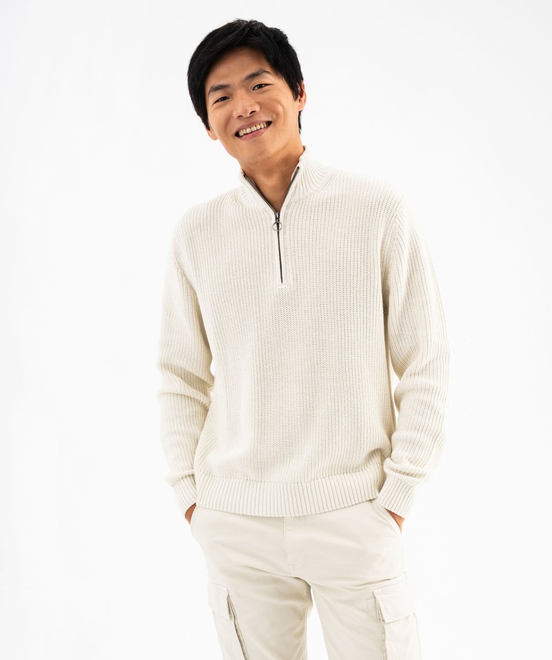 Pull en coton avec col camionneur homme